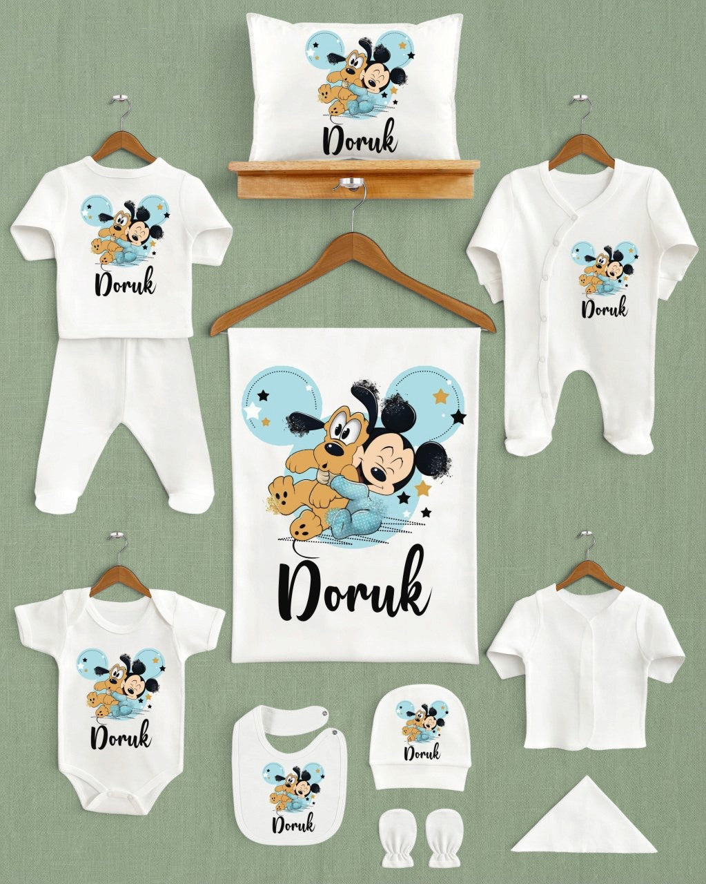 Mickey Mouse Tasarım 11'li Organik Hastane Çıkışı