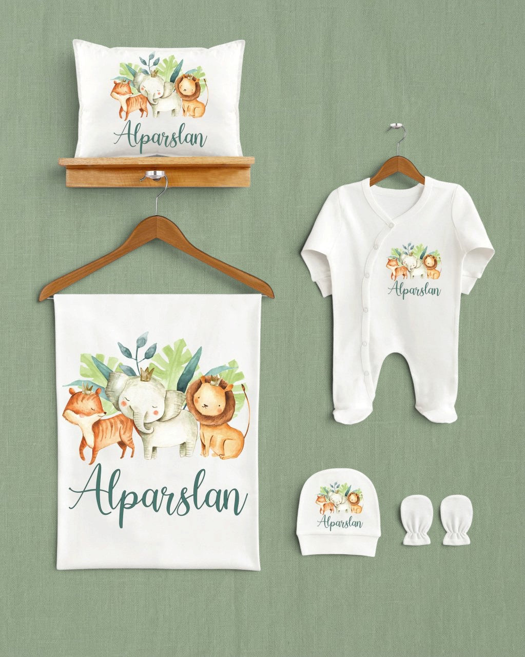 Ormanda Sevimli Hayvanlar Tasarımı 5'li Organik Hastane Çıkışı